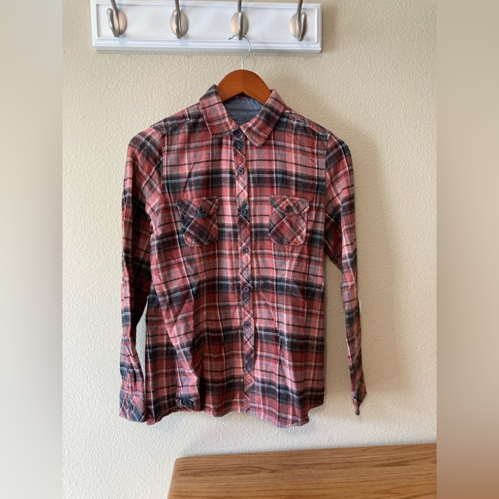 North River Outfitters Womens Lightweight Plaid Flannel Button Up Shirt
